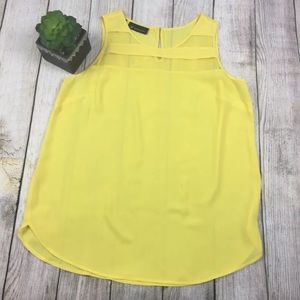 NWOT INC yellow Keyhole back sheer blouse Sz 10